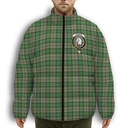 ScotsTee Shop Scottish Dunbar Hunting Ancient Crest Tartan Collar Down Jacket Winter White Duck Down Plaid