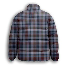 ScotsTee Shop Scottish Gayre Hunting Modern Crest Tartan Collar Down Jacket Winter White Duck Down Plaid
