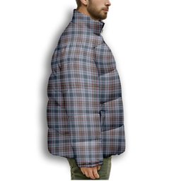 ScotsTee Shop Scottish Gayre Hunting Modern Crest Tartan Collar Down Jacket Winter White Duck Down Plaid