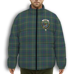 ScotsTee Shop Scottish Fraser Gathering Hunting Modern Crest Tartan Collar Down Jacket Winter White Duck Down Plaid