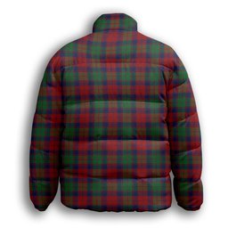 ScotsTee Shop Scottish Fraser of Altyre Modern Crest Tartan Collar Down Jacket Winter White Duck Down Plaid