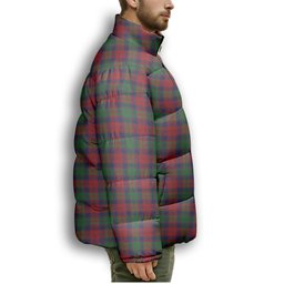 ScotsTee Shop Scottish Fraser of Altyre Modern Crest Tartan Collar Down Jacket Winter White Duck Down Plaid
