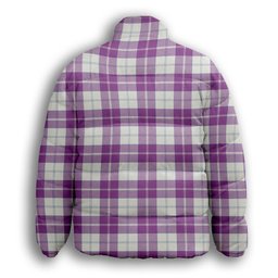 ScotsTee Shop Scottish Dunlop Dress Ancient Crest Tartan Collar Down Jacket Winter White Duck Down Plaid