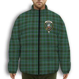 ScotsTee Shop Scottish Duncan of Sketraw Crest Tartan Collar Down Jacket Winter White Duck Down Plaid