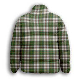 ScotsTee Shop Scottish Hay Dress Ancient Crest Tartan Collar Down Jacket Winter White Duck Down Plaid