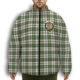 ScotsTee Shop Scottish Hay Dress Ancient Crest Tartan Collar Down Jacket Winter White Duck Down Plaid