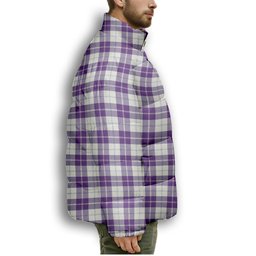 ScotsTee Shop Scottish Dunlop Dress Modern Crest Tartan Collar Down Jacket Winter White Duck Down Plaid