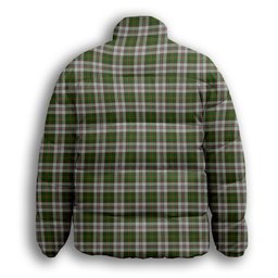 ScotsTee Shop Scottish Hay White Dress Crest Tartan Collar Down Jacket Winter White Duck Down Plaid