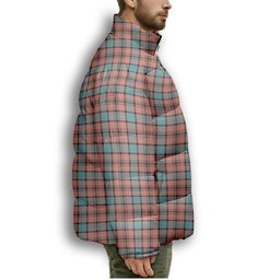 ScotsTee Shop Scottish Hannay Dress Ancient Crest Tartan Collar Down Jacket Winter White Duck Down Plaid