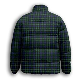 ScotsTee Shop Scottish Graham of Montrose 3 Crest Tartan Collar Down Jacket Winter White Duck Down Plaid