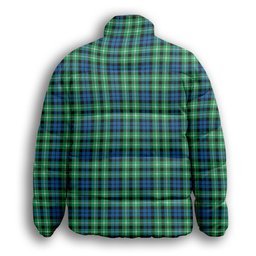 ScotsTee Shop Scottish Graham of Montrose Ancient Crest Tartan Collar Down Jacket Winter White Duck Down Plaid