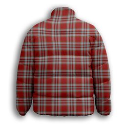 ScotsTee Shop Scottish Drummond of Perth Dress 3 Crest Tartan Collar Down Jacket Winter White Duck Down Plaid