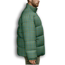 ScotsTee Shop Scottish Moncreiffe of Atholl Ancient Crest Tartan Collar Down Jacket Winter White Duck Down Plaid