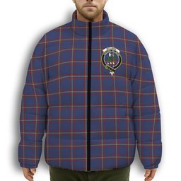 ScotsTee Shop Scottish McLaine of Lochbuie Crest Tartan Collar Down Jacket Winter White Duck Down Plaid