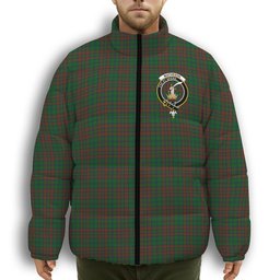 ScotsTee Shop Scottish Matheson Hunting Highland Society of London Crest Tartan Collar Down Jacket Winter White Duck Down Plaid