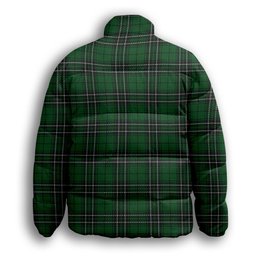 ScotsTee Shop Scottish McLean of Duart Hunting Crest Tartan Collar Down Jacket Winter White Duck Down Plaid