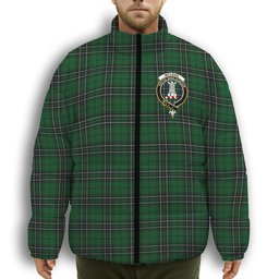 ScotsTee Shop Scottish McLean of Duart Hunting Crest Tartan Collar Down Jacket Winter White Duck Down Plaid