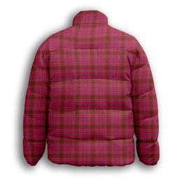ScotsTee Shop Scottish Lumsden of Clova Modern Crest Tartan Collar Down Jacket Winter White Duck Down Plaid