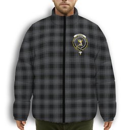 ScotsTee Shop Scottish Stewart Mourning Originaux Modern Clan Crest Tartan Collar Down Jacket Winter White Duck Down Plaid