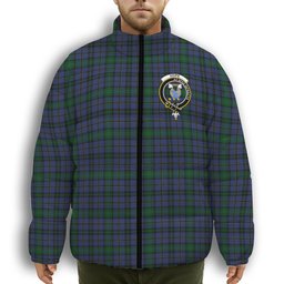 ScotsTee Shop Scottish Hope-Vere Weir Modern Crest Tartan Collar Down Jacket Winter White Duck Down Plaid
