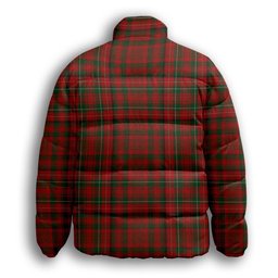 ScotsTee Shop Scottish MacDonald of Staffa 2 Crest Tartan Collar Down Jacket Winter White Duck Down Plaid