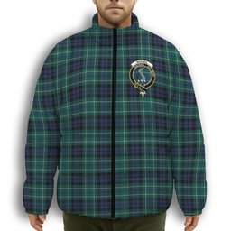 ScotsTee Shop Scottish MacNeill of Colonsay Modern Crest Tartan Collar Down Jacket Winter White Duck Down Plaid