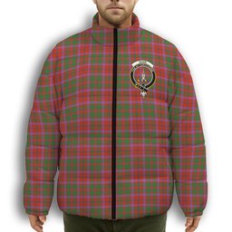 ScotsTee Shop Scottish Shaw of Tordarroch Ancient Crest Tartan Collar Down Jacket Winter White Duck Down Plaid