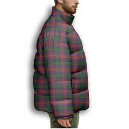 ScotsTee Shop Scottish Rattray of Lude Crest Tartan Collar Down Jacket Winter White Duck Down Plaid