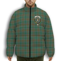 ScotsTee Shop Scottish Shaw of Tordarroch Hunting Ancient Crest Tartan Collar Down Jacket Winter White Duck Down Plaid