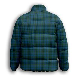 ScotsTee Shop Scottish Matheson Hunting Crest Tartan Collar Down Jacket Winter White Duck Down Plaid