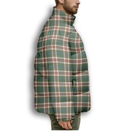 ScotsTee Shop Scottish Robertson Dress Ancient Crest Tartan Collar Down Jacket Winter White Duck Down Plaid