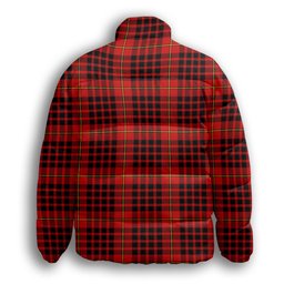 ScotsTee Shop Scottish MacDonald of Ardnamurchan Modern Crest Tartan Collar Down Jacket Winter White Duck Down Plaid