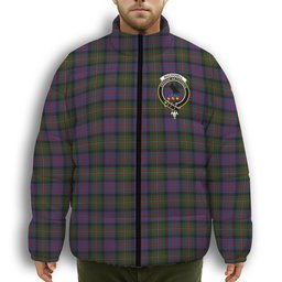 ScotsTee Shop Scottish MacDonell of Glengarry 2 Crest Tartan Collar Down Jacket Winter White Duck Down Plaid