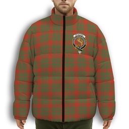 ScotsTee Shop Scottish McIntosh Red Ancient Crest Tartan Collar Down Jacket Winter White Duck Down Plaid