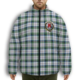 ScotsTee Shop Scottish Mcnaghten Dress Ancient Crest Tartan Collar Down Jacket Winter White Duck Down Plaid