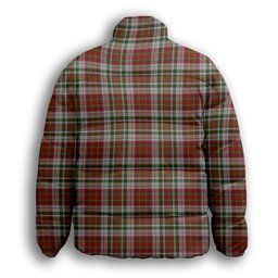 ScotsTee Shop Scottish McAlister Dress Crest Tartan Collar Down Jacket Winter White Duck Down Plaid