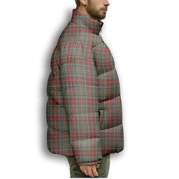 ScotsTee Shop Scottish Muirhead Hunting Modern Crest Tartan Collar Down Jacket Winter White Duck Down Plaid