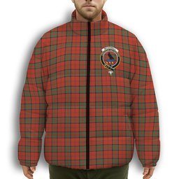 ScotsTee Shop Scottish McDonell of Keppoch Ancient Crest Tartan Collar Down Jacket Winter White Duck Down Plaid
