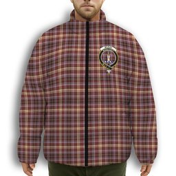 ScotsTee Shop Scottish McKay of Strathnaver Modern Crest Tartan Collar Down Jacket Winter White Duck Down Plaid
