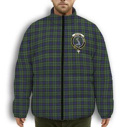 ScotsTee Shop Scottish MacNeil of Colonsay Crest Tartan Collar Down Jacket Winter White Duck Down Plaid