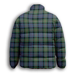 ScotsTee Shop Scottish McDonell Of Glengarry Ancient Crest Tartan Collar Down Jacket Winter White Duck Down Plaid
