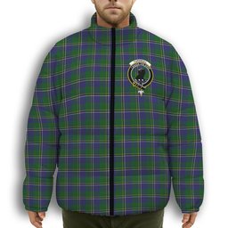 ScotsTee Shop Scottish Turnbull Hunting 1983 2 Crest Tartan Collar Down Jacket Winter White Duck Down Plaid