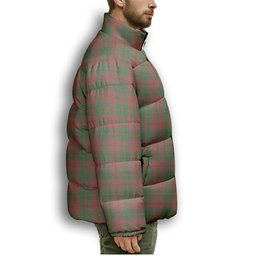 ScotsTee Shop Scottish MacDonald of Glencoe Ancient Crest Tartan Collar Down Jacket Winter White Duck Down Plaid