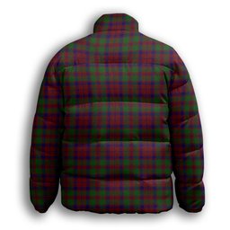 ScotsTee Shop Scottish MacBean of Tomatin Crest Tartan Collar Down Jacket Winter White Duck Down Plaid
