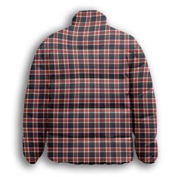 ScotsTee Shop Scottish Robertson Dress #2 Modern Crest Tartan Collar Down Jacket Winter White Duck Down Plaid