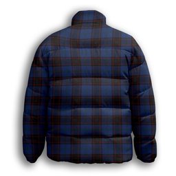 ScotsTee Shop Scottish Hume Vestiarium Scoticum Crest Tartan Collar Down Jacket Winter White Duck Down Plaid