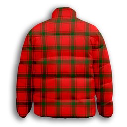 ScotsTee Shop Scottish MacDonald of Sleat SC Crest Tartan Collar Down Jacket Winter White Duck Down Plaid