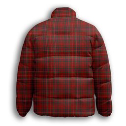 ScotsTee Shop Scottish MacDonald of Staffa 3 Crest Tartan Collar Down Jacket Winter White Duck Down Plaid