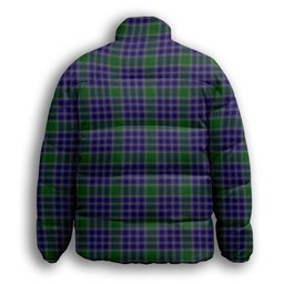 ScotsTee Shop Scottish MacDonald Lord of the Isles Hunting 2 Crest Tartan Collar Down Jacket Winter White Duck Down Plaid