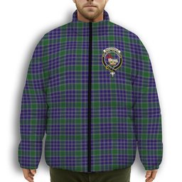 ScotsTee Shop Scottish MacDonald Lord of the Isles Hunting 2 Crest Tartan Collar Down Jacket Winter White Duck Down Plaid